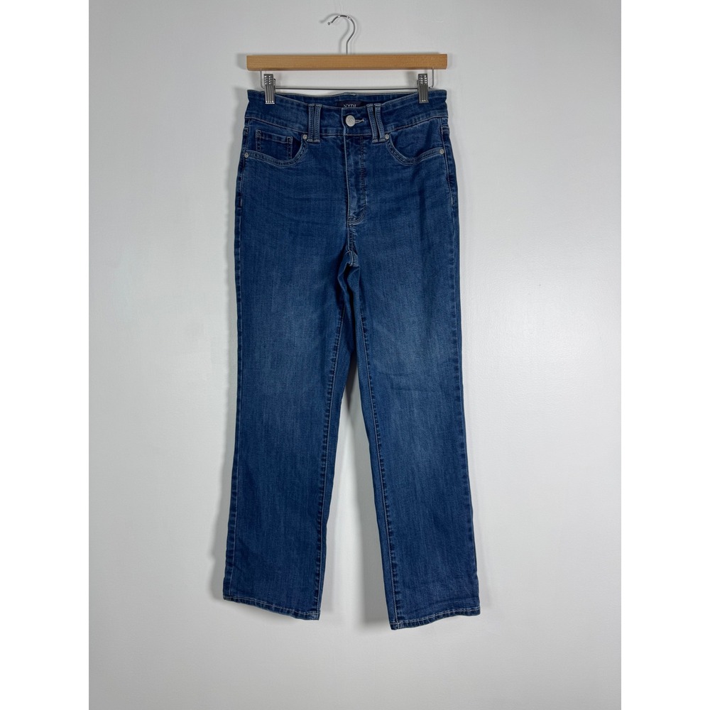 Classic NYDJ Womens 6P Marilyn Straight Jeans Blue Cool Embrace Lift Tuck Denim
